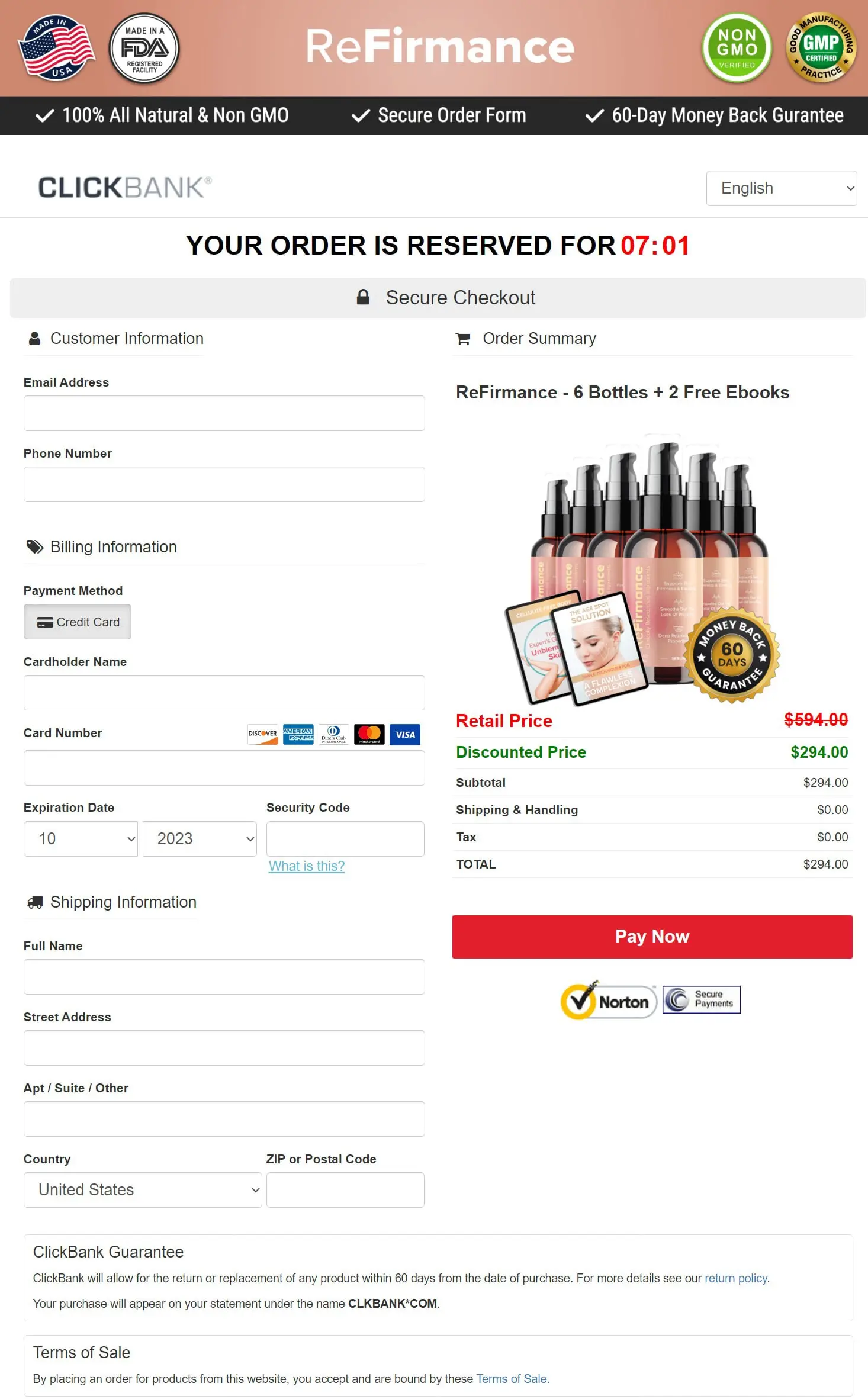 ReFirmance ReFirmance - Order Page